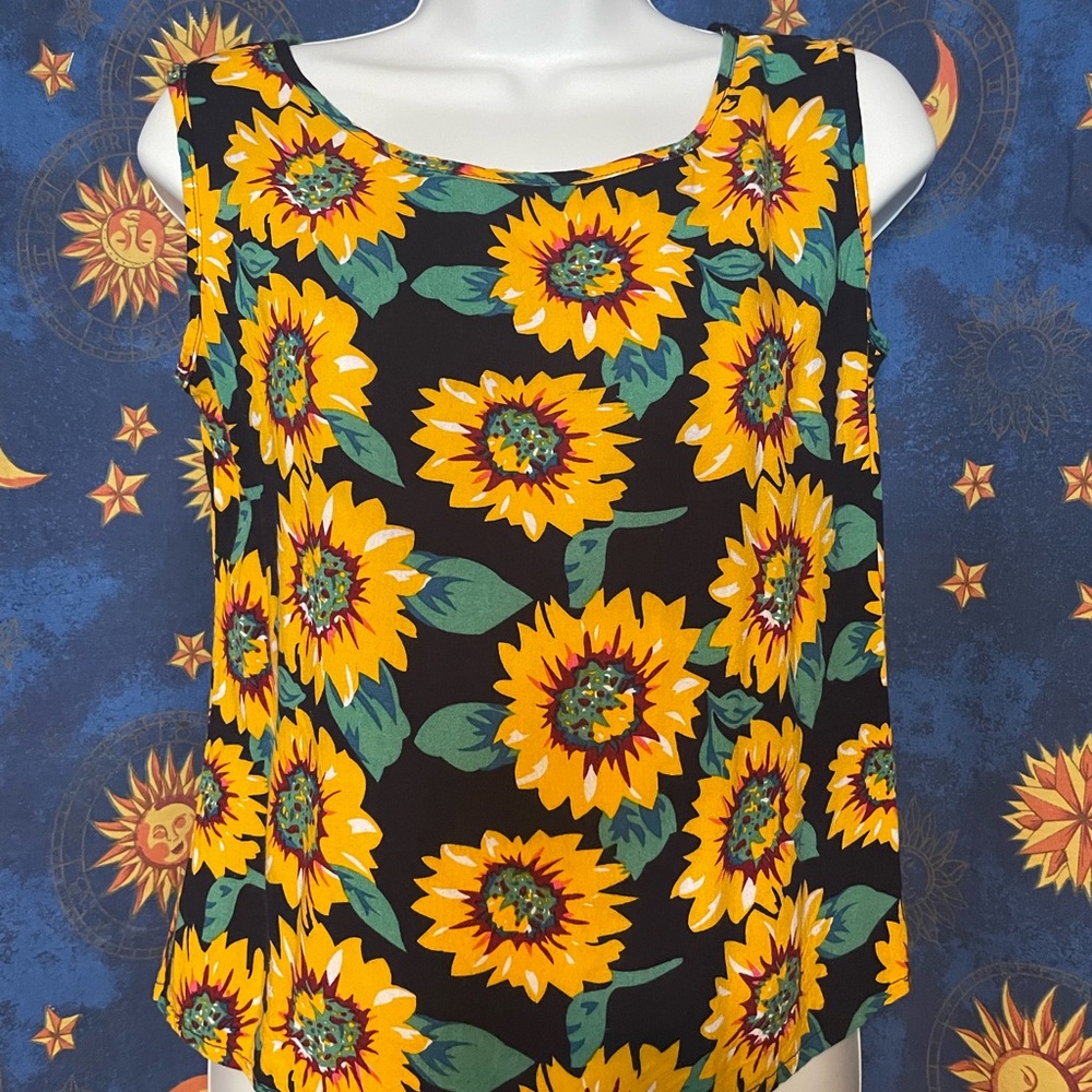 Sunflower flowy boho tank